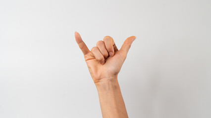 Sign language of the deaf and dumb people, English letter y
