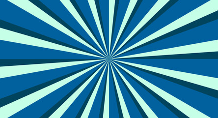 Vintage blue radial sunburst background.