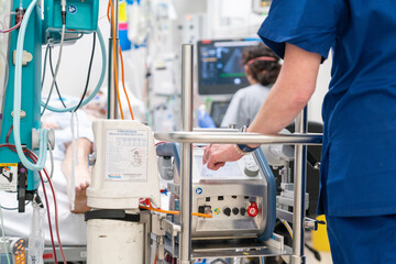 ECMO life support machine in hospital setting