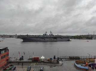 USA military ship in Stockholm