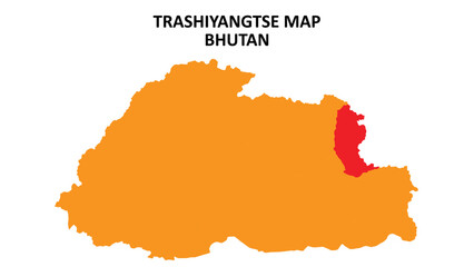 Trashiyangtse State and regions map highlighted on Bhutan map.