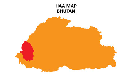 Haa State and regions map highlighted on Bhutan map.