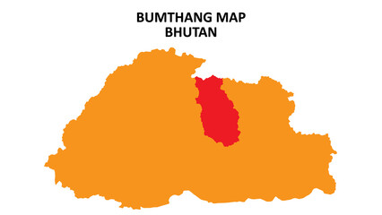 Bumthang State and regions map highlighted on Bhutan map.