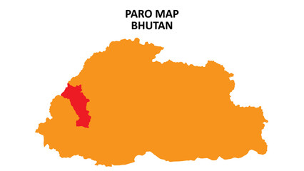 Paro State and regions map highlighted on Bhutan map.