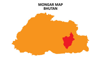 Mongar State and regions map highlighted on Bhutan map.