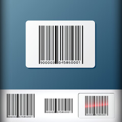 Realistic Barcode Icon. Barcode Logo. Vector Illustration
