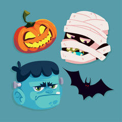 halloween characters heads