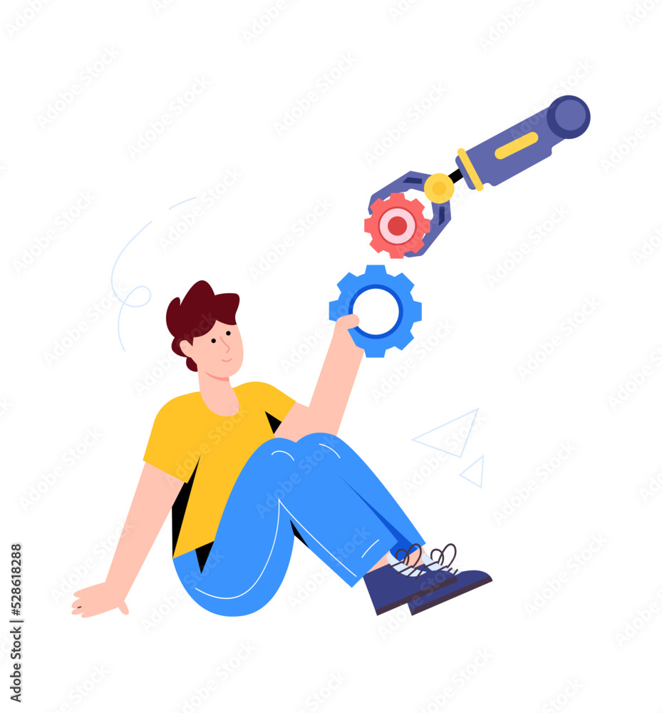 Canvas Prints a colorful flat illustration of the website development