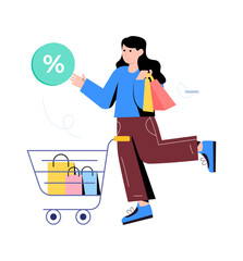 Business growth flat illustration is up for premium use 