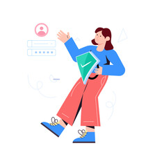 Ecommerce concept, online order flat vector 