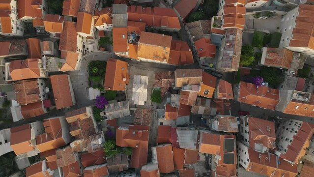 AERIAL Shot of the city of Split in Croatia, Europe