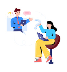 A flat illustration of startup idea 