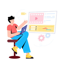 A flat illustration of startup idea 