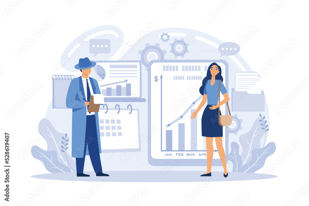 Poster dashboard consolidating metrics on computer screen. business intelligence dashboard, business analyt