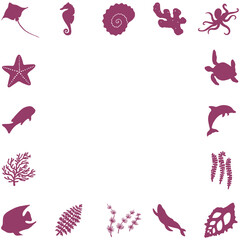 Creative square frame, minimalist decorative composition, .monochrome pattern