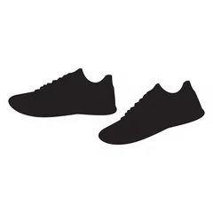 Behangcirkel Sneakers. Sports vector icon symbol © BARA