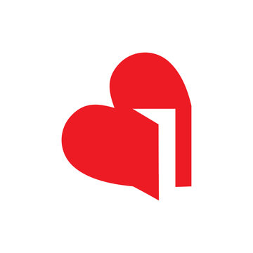 heart open with door vector illustration symbol