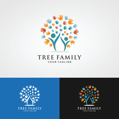 Tree Man Creative Concept Logo Design Template