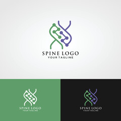 Creative Medical Chiropractic Concept Logo Design Template