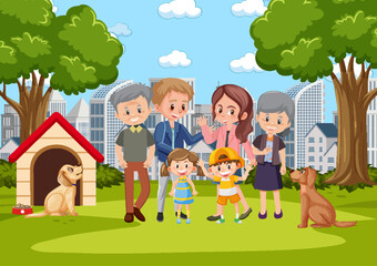 Obraz na płótnie Canvas Happy family at the park