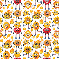 Obraz premium Cute cartoon seamless pattern