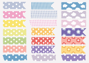 Fototapeta premium cute colorful sticker tape set design