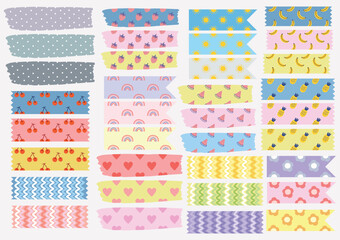 cute colorful sticker tape set design
