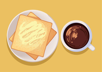 breakfast coffee and bread