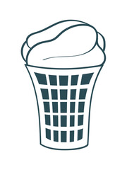 laundry basket with clothes