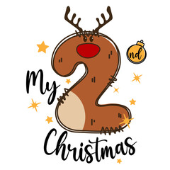 My 2nd Christmas, 2nd Christmas with reindeer, Baby second xmas