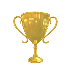 Fototapeta na wymiar 3d render illustration of a golden champion trophy for awarding