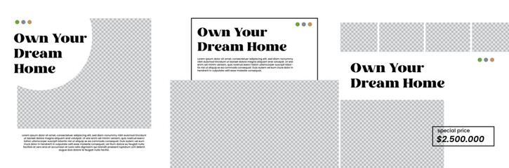 social media post template for fashion, food, sale, business