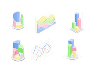 Isometric Infographic as Graphic Visual Representation of Information or Data Vector Set