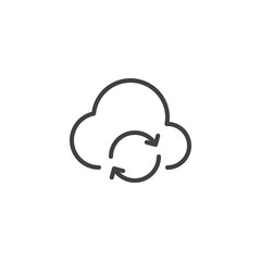 Cloud sync line icon