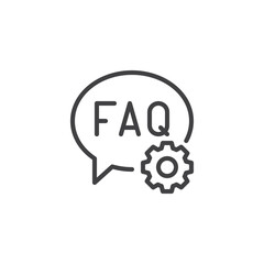 FAQ and SEO line icon