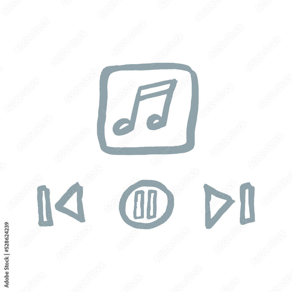 Poster simple play button for music interface