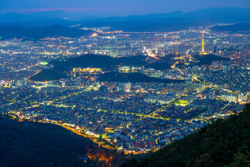 night view from aspan park of daegu, south korea