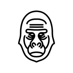 Gorilla for animal head illustration, zoo and farms animal icons, nature icons set