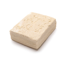 Tasty sesame halva on white background