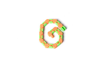 Snake toy puzzle isolated on white background