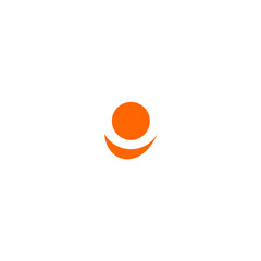 orange happy people icon logo vector