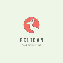 pelican logo minimalist design line art icon animal