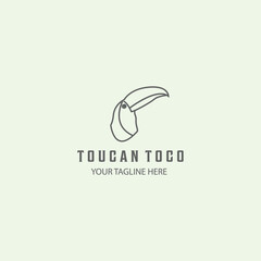 toucan togo line art animal logo icon design minimalist creative