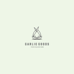 icon garlic logo line art design minimalist creative