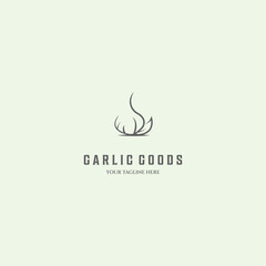 icon garlic logo line art design minimalist creative food