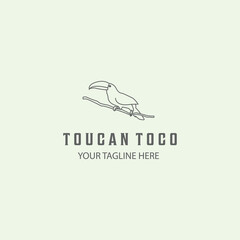 toucan togo line art icon logo minimalist animal design