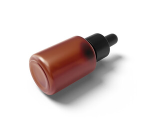 Blank dropper bottle packaging with transparent background.	