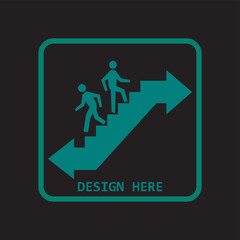 stairs up and down icon logo for office and shop sign
