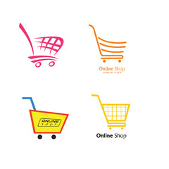 a collection of simple and beautiful online market logos

