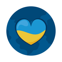 Obraz premium Ukraine flag in heart